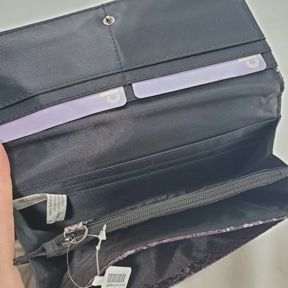 NWT! Claire's Purple and Silver Faux Croc Wallet